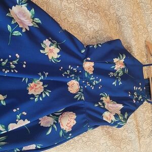 Altar'd State Vibrant Blue Floral Dress